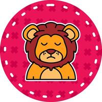 Sad Line Filled Sticker Icon vector