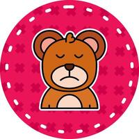 Sad Line Filled Sticker Icon vector