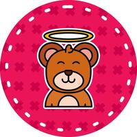 Angel Line Filled Sticker Icon vector