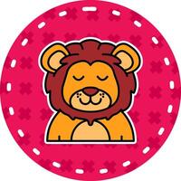 Relieved Line Filled Sticker Icon vector