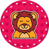 Relieved Line Filled Sticker Icon vector