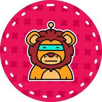 Robot Line Filled Sticker Icon vector