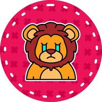 Cry Line Filled Sticker Icon vector