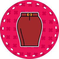 Skirts Line Filled Sticker Icon vector
