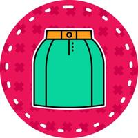 Mini skirt Line Filled Sticker Icon vector