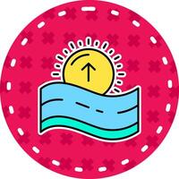 Sunrise Line Filled Sticker Icon vector