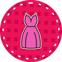 Evening dress Line Filled Sticker Icon vector