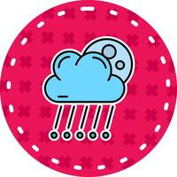 Hail Line Filled Sticker Icon vector