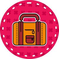Travel bag Line Filled Sticker Icon vector