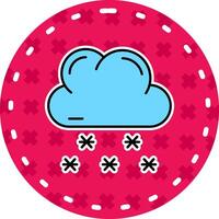 Snow Line Filled Sticker Icon vector