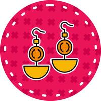 Earrnings Line Filled Sticker Icon vector