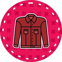 chaqueta línea lleno pegatina icono vector