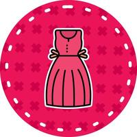 Sundress Line Filled Sticker Icon vector