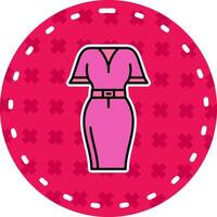 Mini dress Line Filled Sticker Icon vector