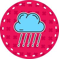 Rain Line Filled Sticker Icon vector