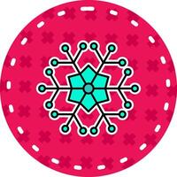 Snowflake Line Filled Sticker Icon vector