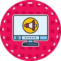 Sound Line Filled Sticker Icon vector