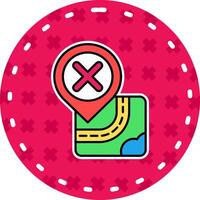 Cancel Line Filled Sticker Icon vector