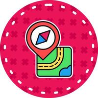 Navigation Line Filled Sticker Icon vector