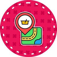 Shopping Line Filled Sticker Icon vector