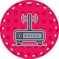 Modem Line Filled Sticker Icon vector