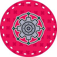 Setting Line Filled Sticker Icon vector