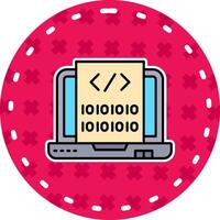 Code Line Filled Sticker Icon vector