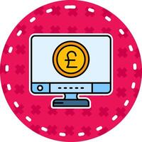 Pound Line Filled Sticker Icon vector