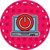 Power off Line Filled Sticker Icon vector