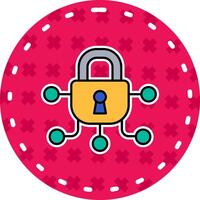 Safe Line Filled Sticker Icon vector