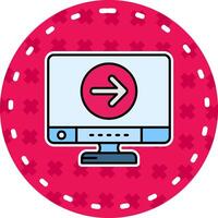 Forward Line Filled Sticker Icon vector