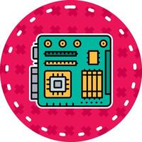 Motherboard Line Filled Sticker Icon vector