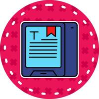 Reading Line Filled Sticker Icon vector