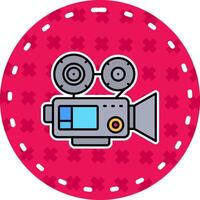 Video camera Line Filled Sticker Icon vector