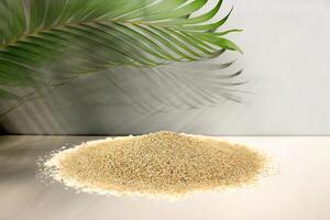 free space sand for presentation show product cosmetic display , stage pedestal or platform background photo