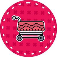 Cart Line Filled Sticker Icon vector