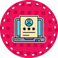 Identification Line Filled Sticker Icon vector