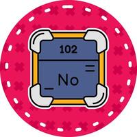 Nobelium Line Filled Sticker Icon vector