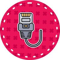 Ethernet Line Filled Sticker Icon vector