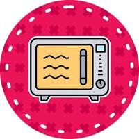 Oven Line Filled Sticker Icon vector