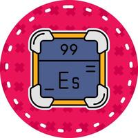 Einsteinium Line Filled Sticker Icon vector