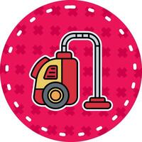 Vacuum cleaner Line Filled Sticker Icon vector