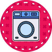 lavandería línea lleno pegatina icono vector