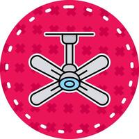 Fan Line Filled Sticker Icon vector