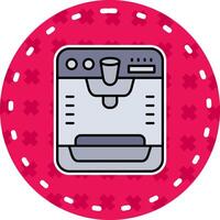 Ice cream machine Line Filled Sticker Icon vector