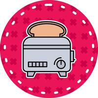 Toaster Line Filled Sticker Icon vector