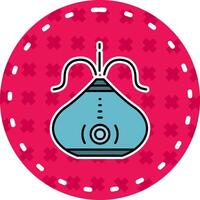 humidificador línea lleno pegatina icono vector