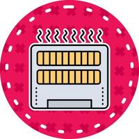 Heater Line Filled Sticker Icon vector