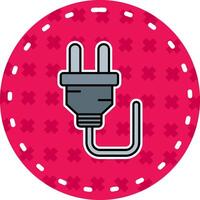 Plug Line Filled Sticker Icon vector