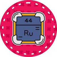 Ruthenium Line Filled Sticker Icon vector